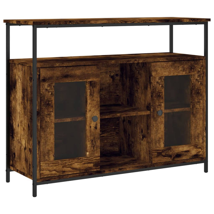 skænk 100x35x80 cm konstrueret træ røget egetræsfarve