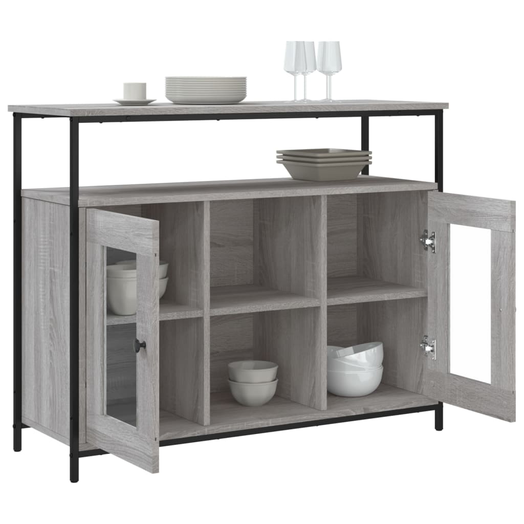 skænk 100x35x80 cm konstrueret træ grå sonoma-eg