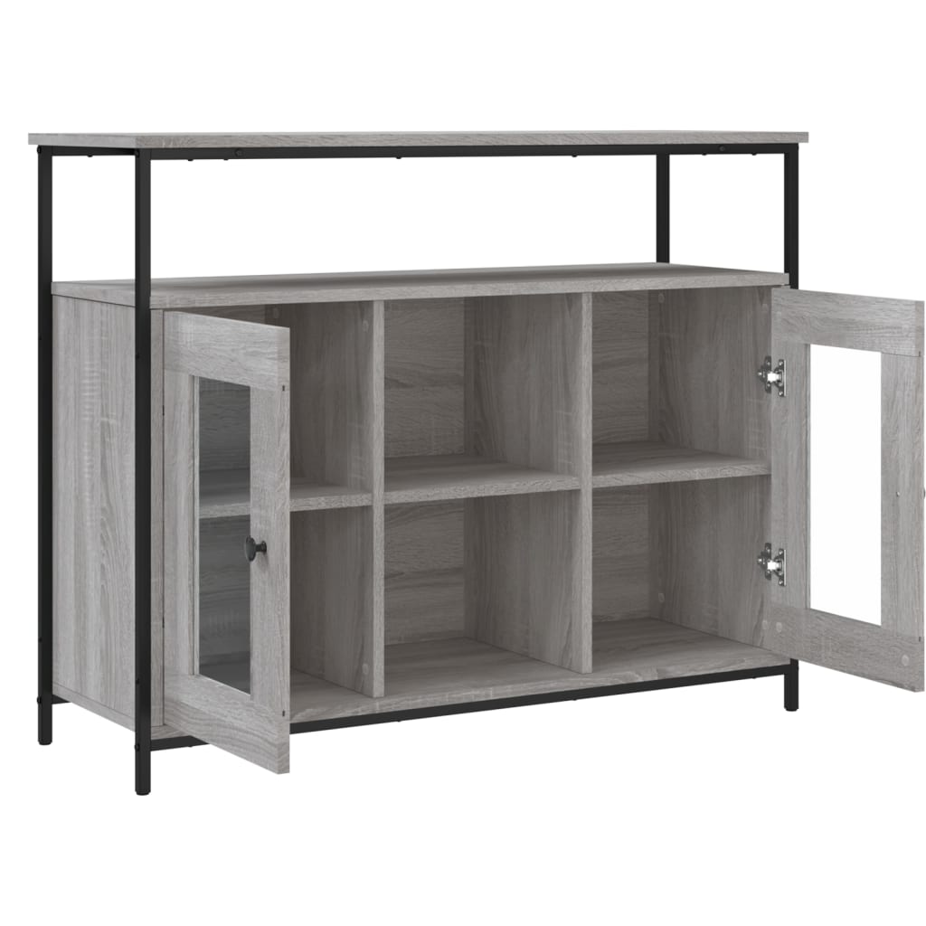 skænk 100x35x80 cm konstrueret træ grå sonoma-eg