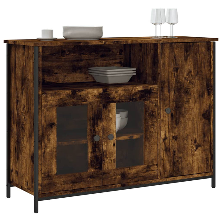 skænk 100x35x75 cm konstrueret træ røget egetræsfarve