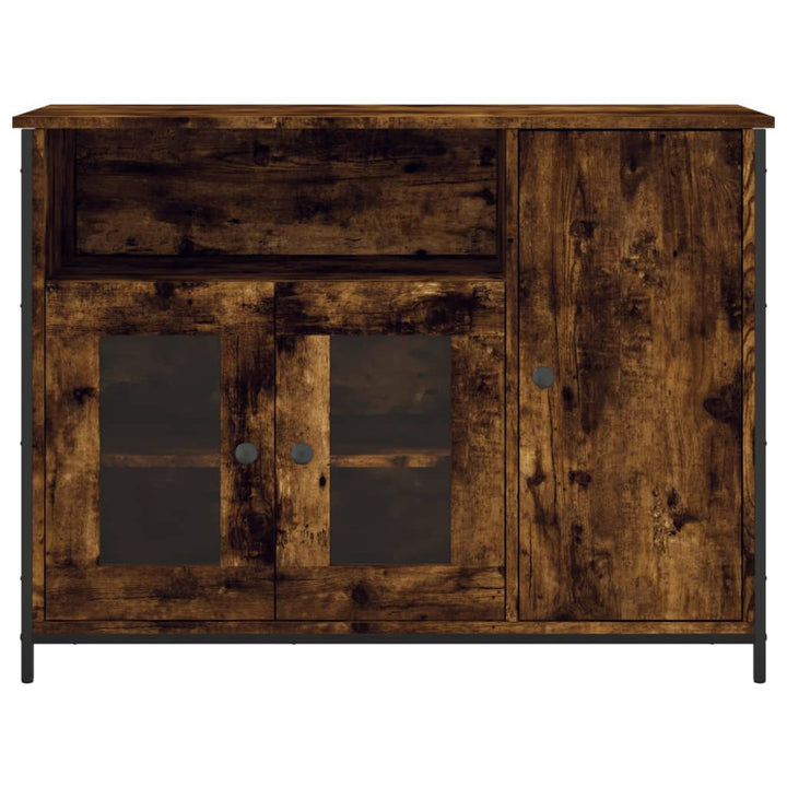 skænk 100x35x75 cm konstrueret træ røget egetræsfarve