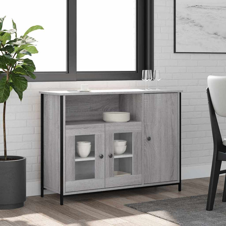 skænk 100x35x75 cm konstrueret træ grå sonoma-eg