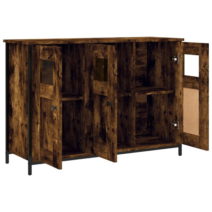 skænk 100x35x70 cm konstrueret træ røget egetræsfarve