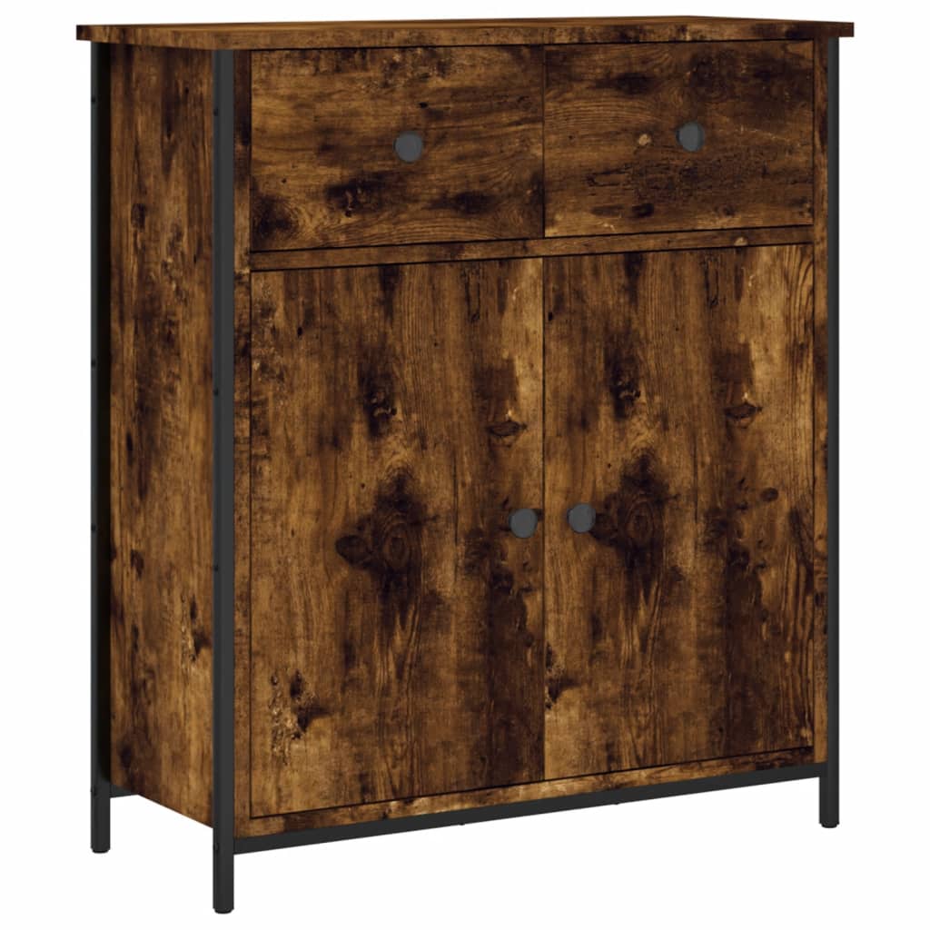 skænk 70x30x80 cm konstrueret træ røget egetræsfarve