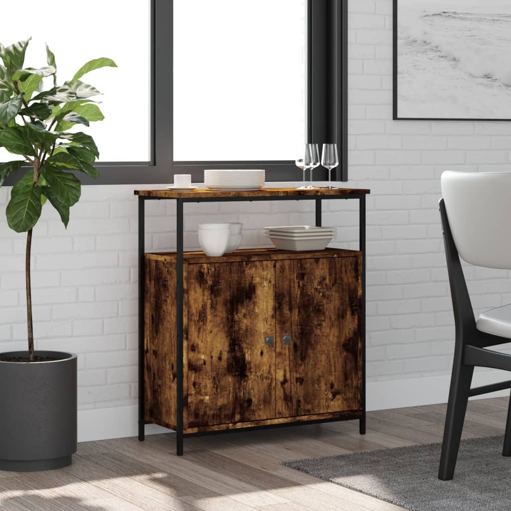 skænk 70x30x80 cm konstrueret træ røget egetræsfarve