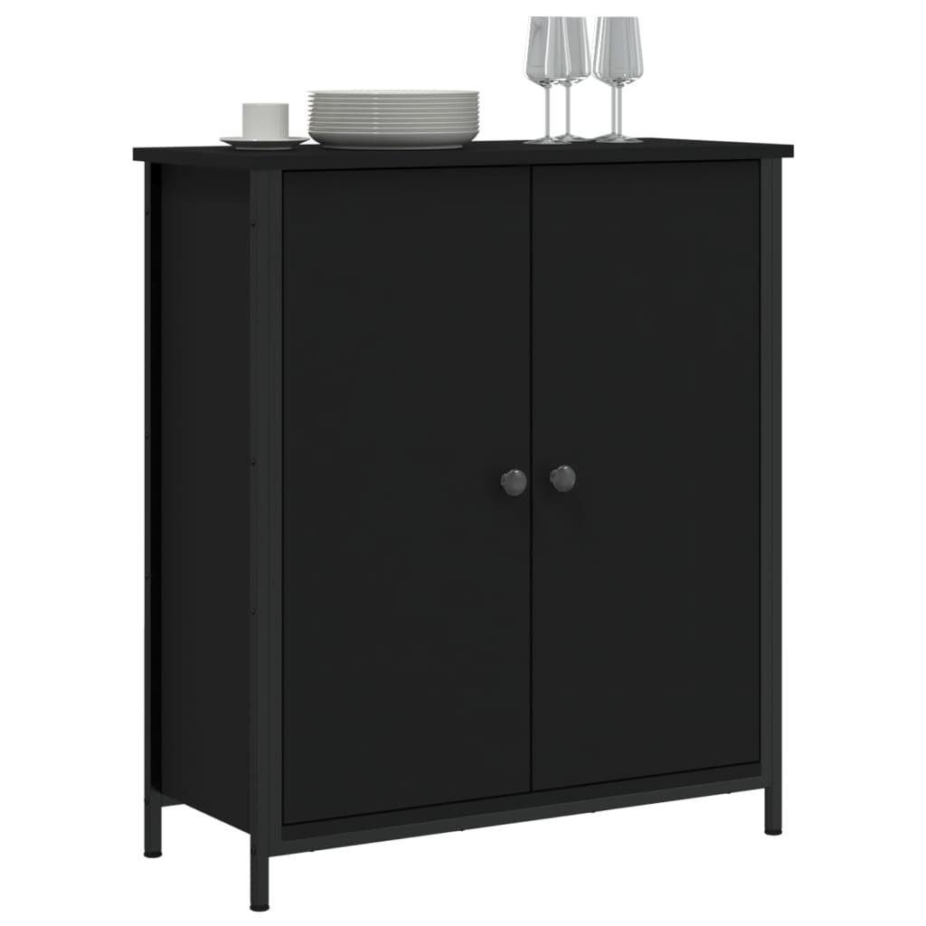skab 70x30x80 cm konstrueret træ sort