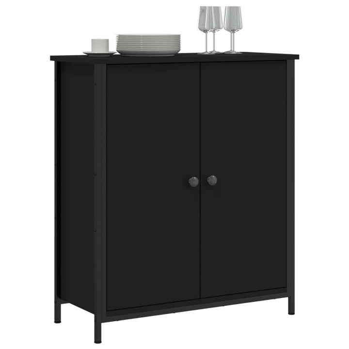 skab 70x30x80 cm konstrueret træ sort