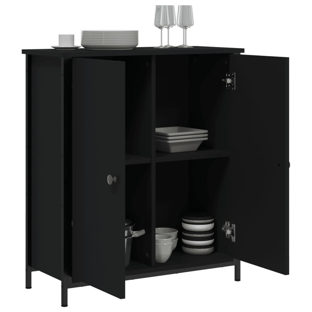 skab 70x30x80 cm konstrueret træ sort
