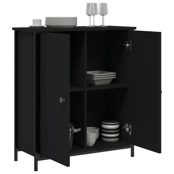 skab 70x30x80 cm konstrueret træ sort