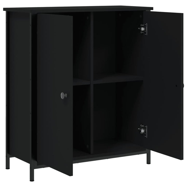 skab 70x30x80 cm konstrueret træ sort