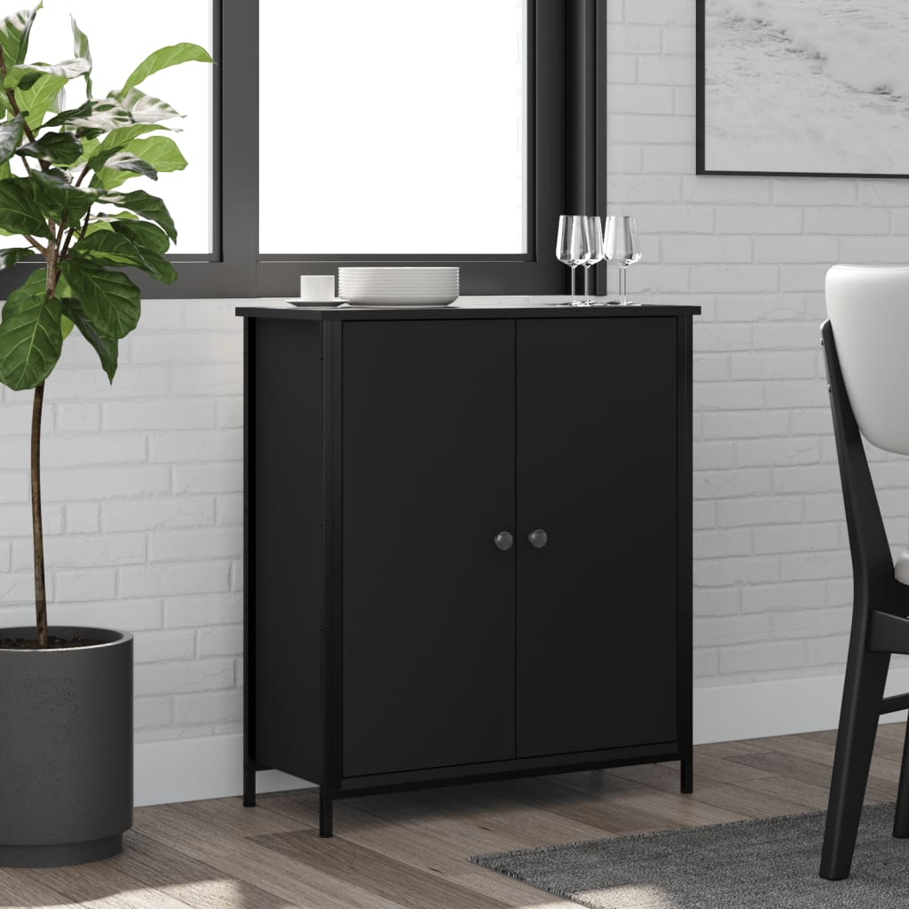 skab 70x30x80 cm konstrueret træ sort