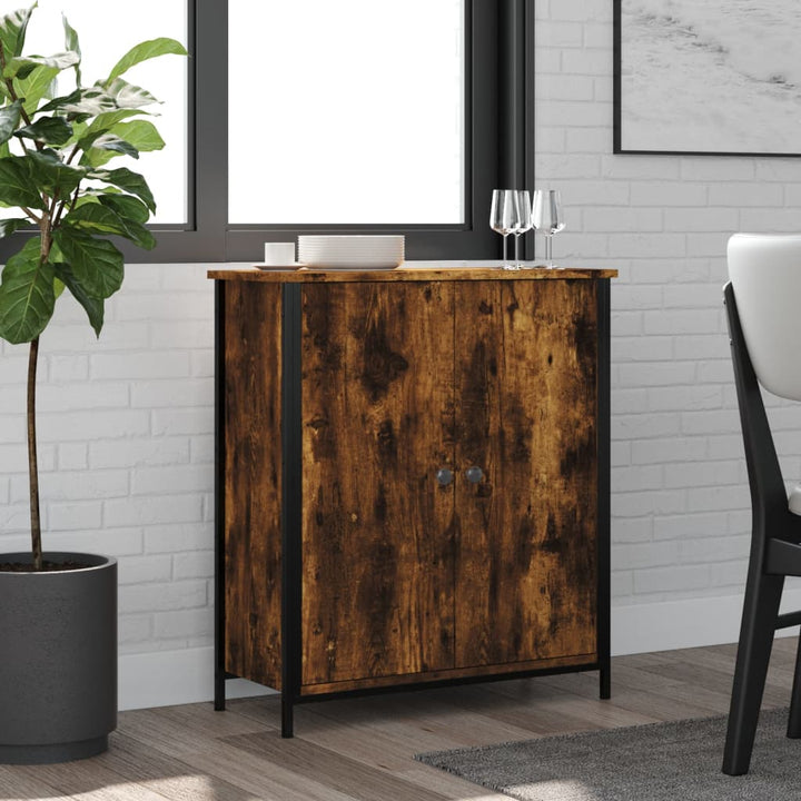skænk 70x30x80 cm konstrueret træ røget egetræsfarve