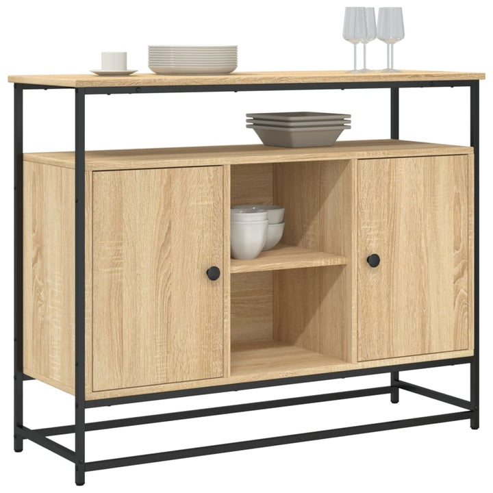 skænk 100x35x80 cm konstrueret træ sonoma-eg