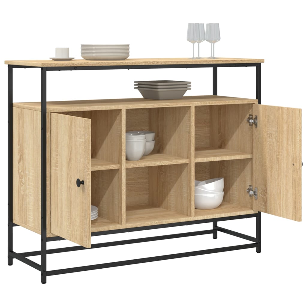 skænk 100x35x80 cm konstrueret træ sonoma-eg