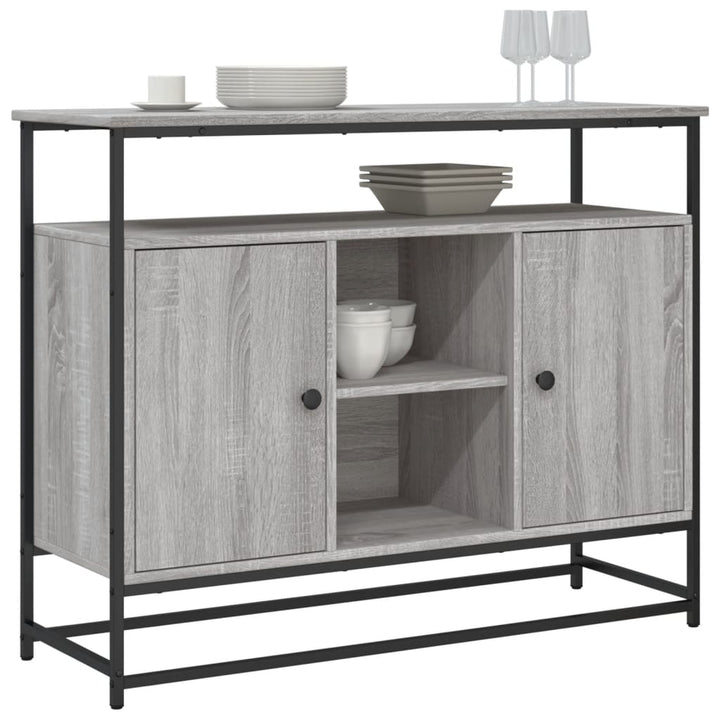 skænk 100x35x80 cm konstrueret træ grå sonoma-eg