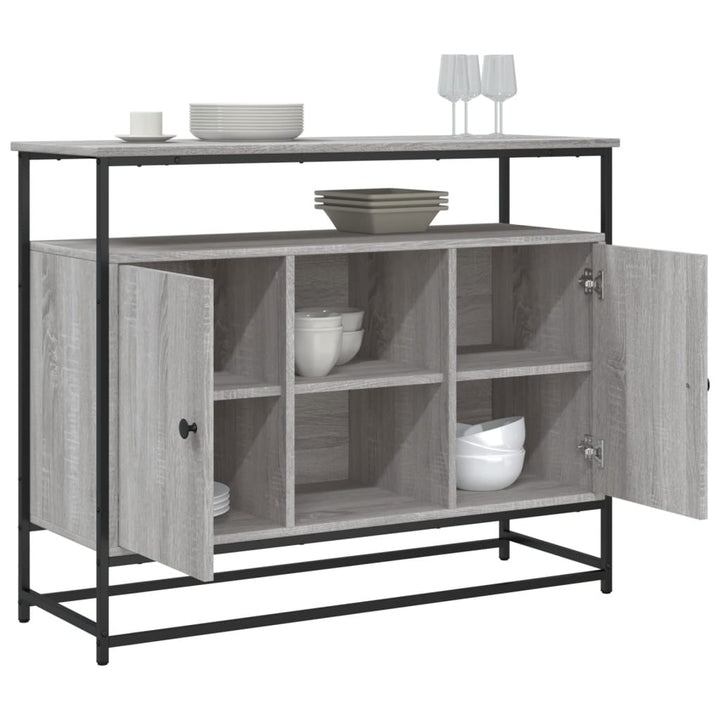 skænk 100x35x80 cm konstrueret træ grå sonoma-eg