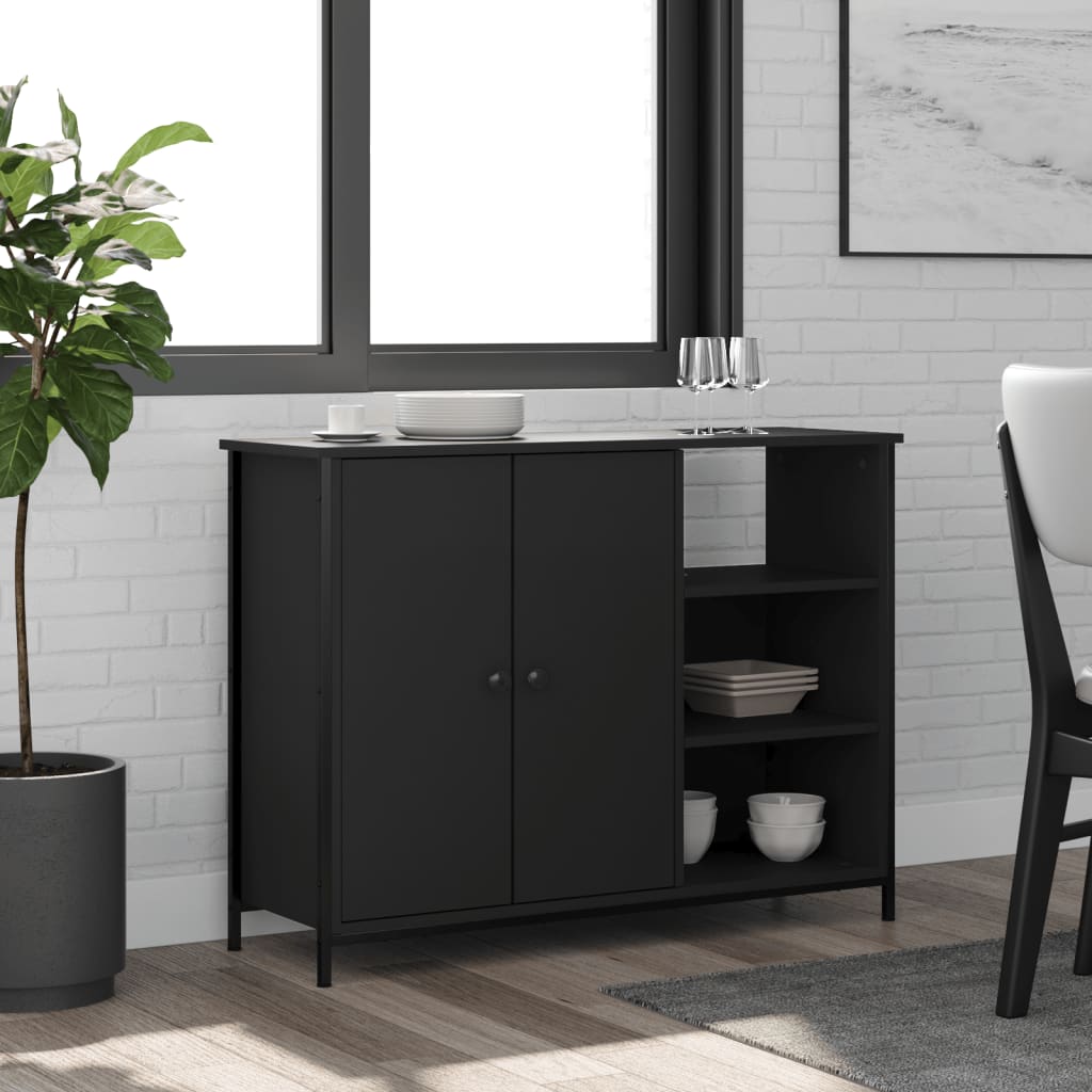 skænk 100x33x75 cm konstrueret træ sort