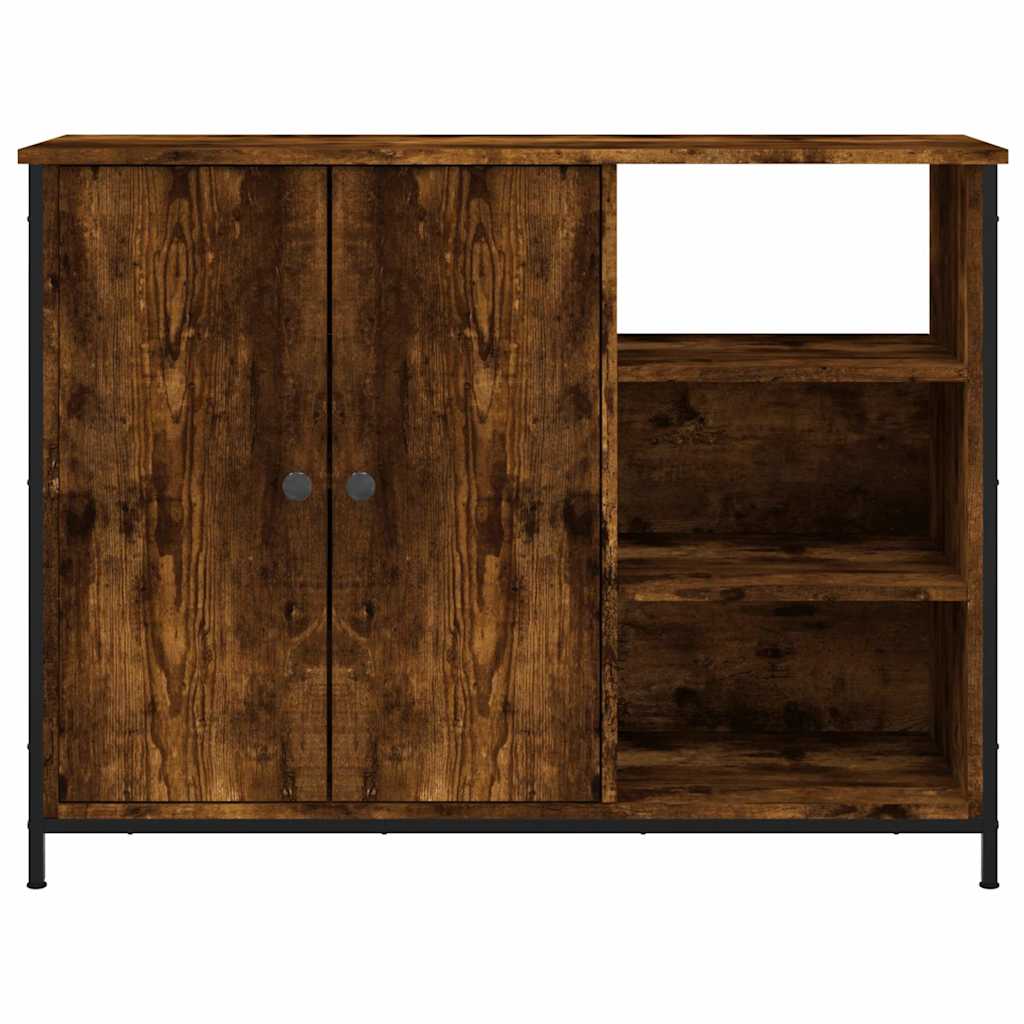 skænk 100x33x75 cm konstrueret træ røget egetræsfarve