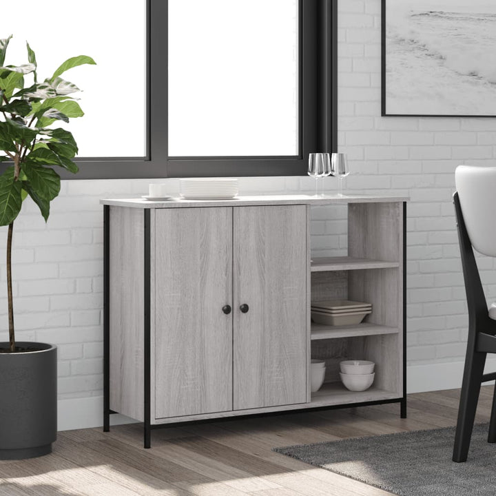 skænk 100x33x75 cm konstrueret træ grå sonoma-eg