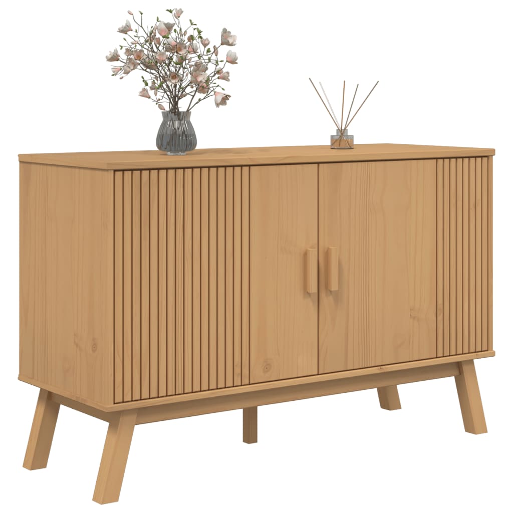 skænk OLDEN 114x43x73,5 cm massivt fyrretræ brun