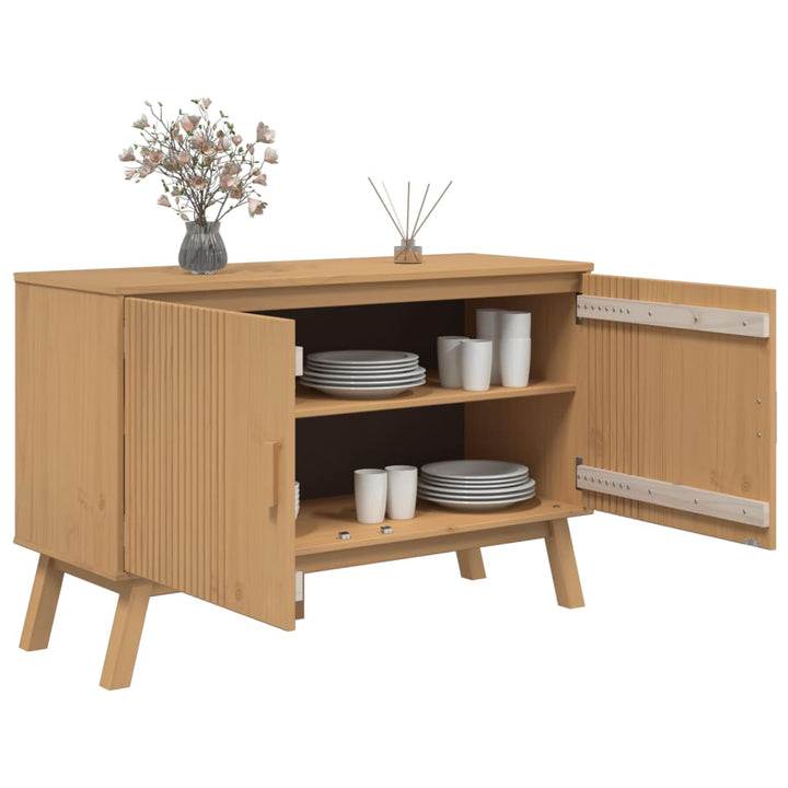 skænk OLDEN 114x43x73,5 cm massivt fyrretræ brun