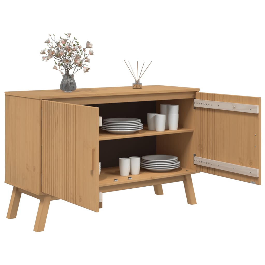 skænk OLDEN 114x43x73,5 cm massivt fyrretræ brun