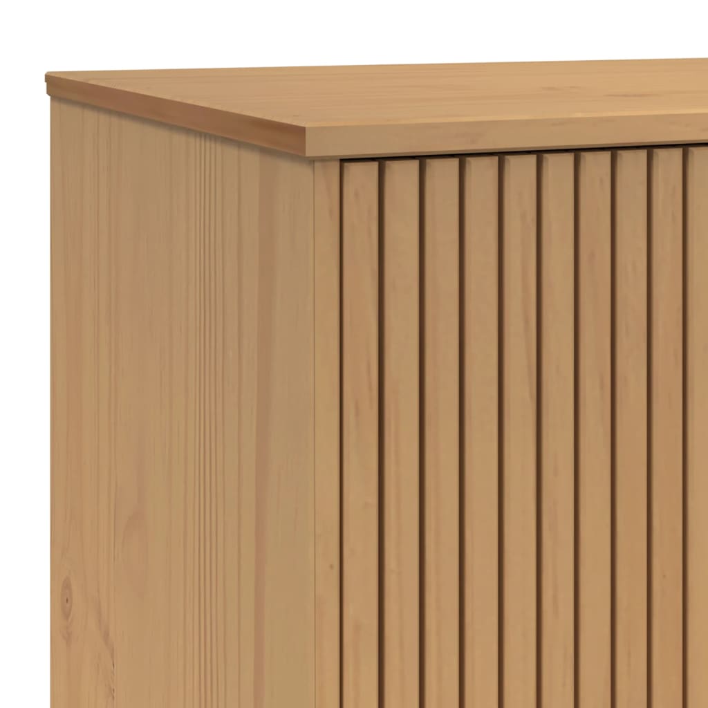 skænk OLDEN 114x43x73,5 cm massivt fyrretræ hvid og brun