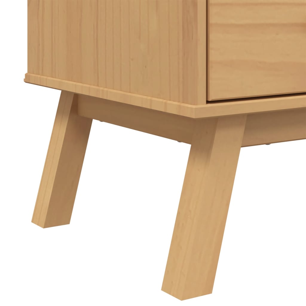 skab OLDEN 85x43x125 cm massivt fyrretræ brun