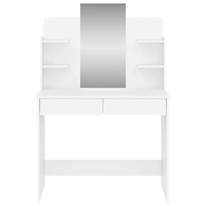 makeupbord med spejl 96x39x142 cm hvid
