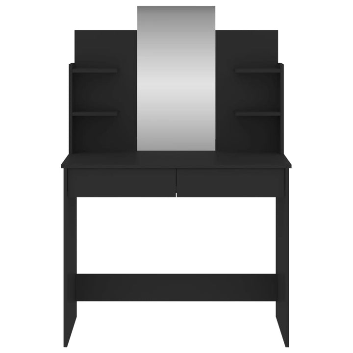 makeupbord med spejl 96x39x142 cm sort