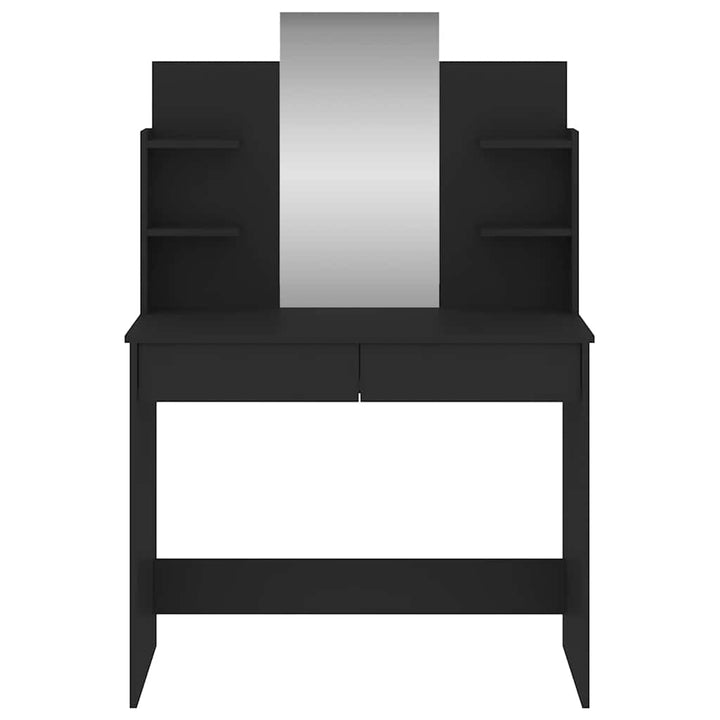 makeupbord med spejl 96x39x142 cm sort