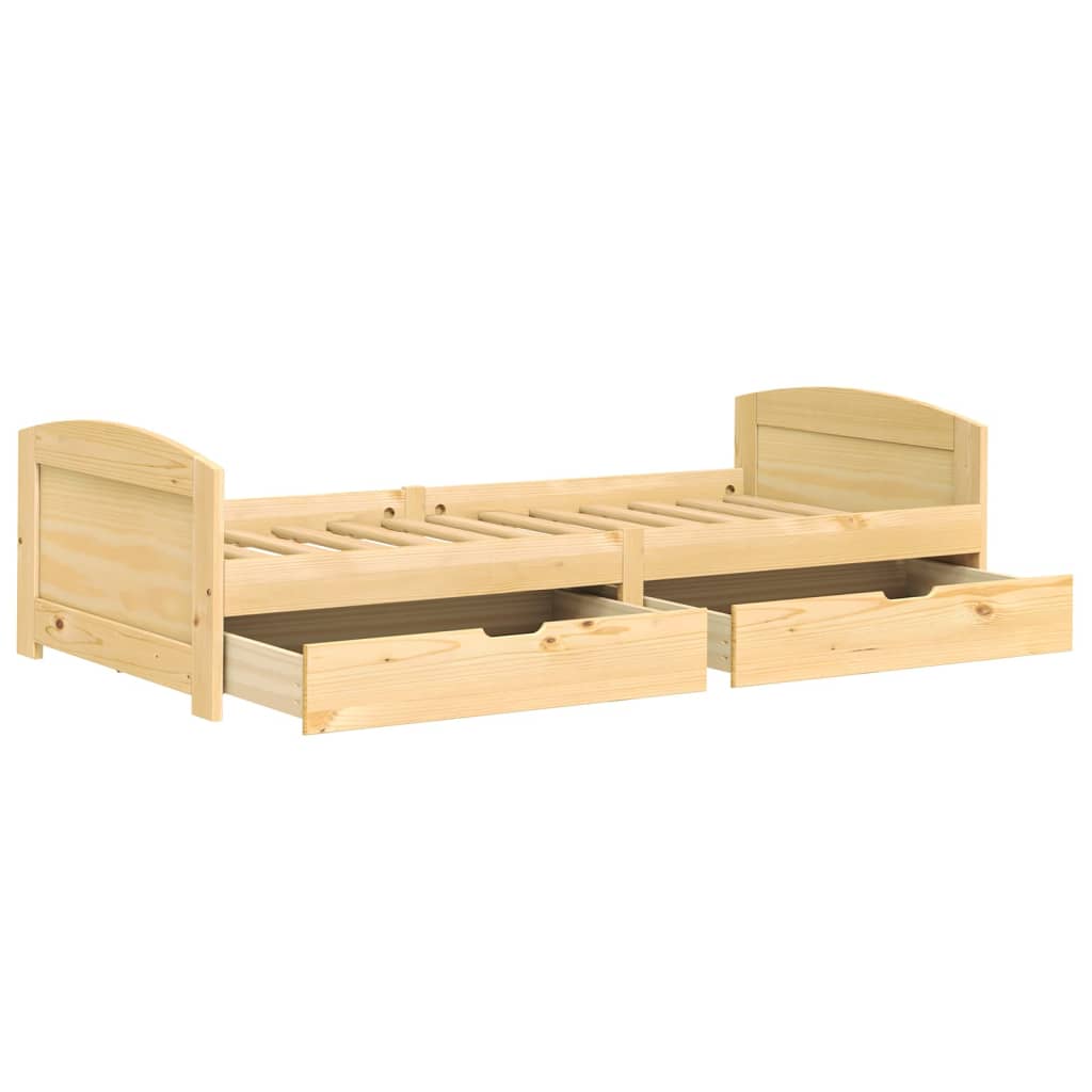 daybed med to skuffer IRUN 90x200 cm massivt fyrretræ