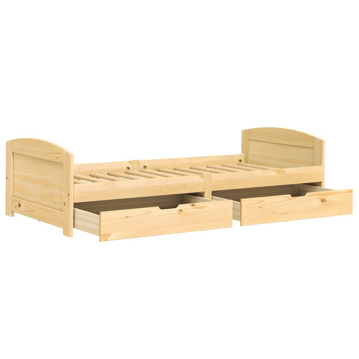 daybed med to skuffer IRUN 90x200 cm massivt fyrretræ