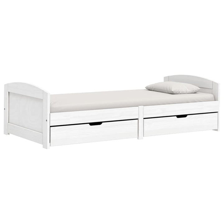 daybed med to skuffer IRUN hvid 90x200 cm massivt fyrretræ