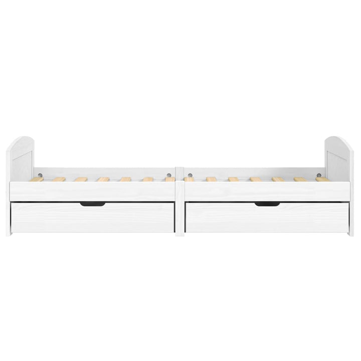 daybed med to skuffer IRUN hvid 90x200 cm massivt fyrretræ