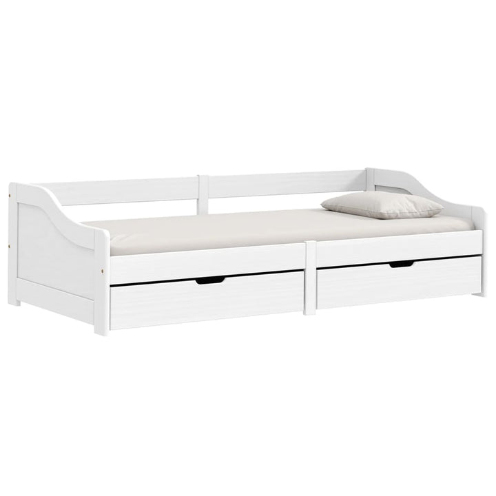 daybed med to skuffer IRUN hvid 90x200 cm massivt fyrretræ