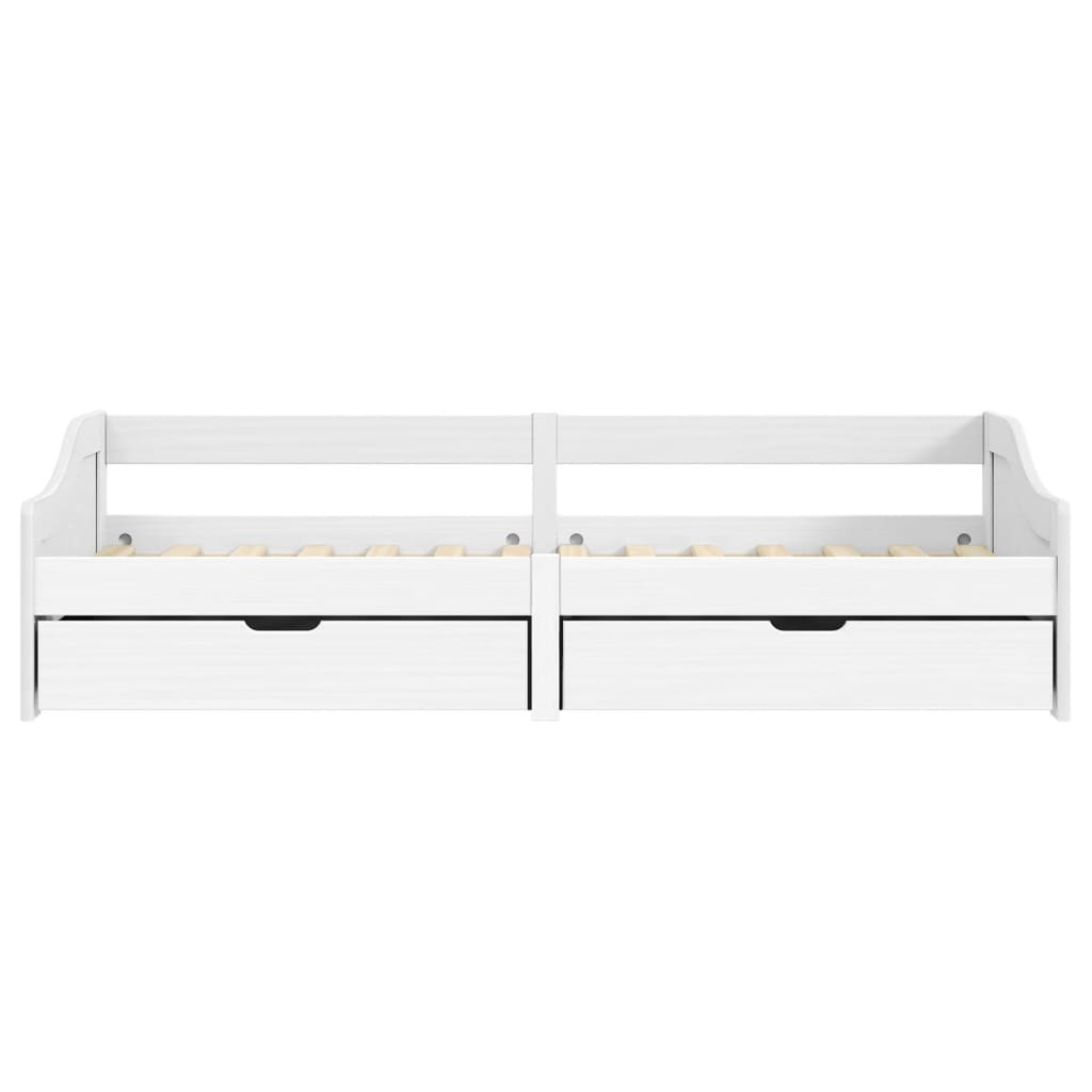 daybed med to skuffer IRUN hvid 90x200 cm massivt fyrretræ