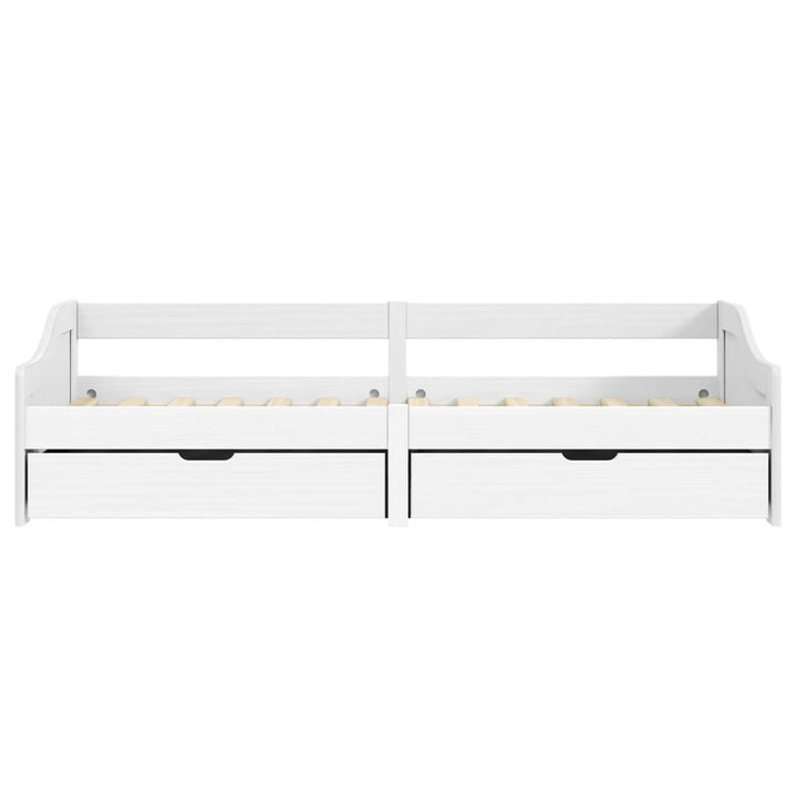 daybed med to skuffer IRUN hvid 90x200 cm massivt fyrretræ