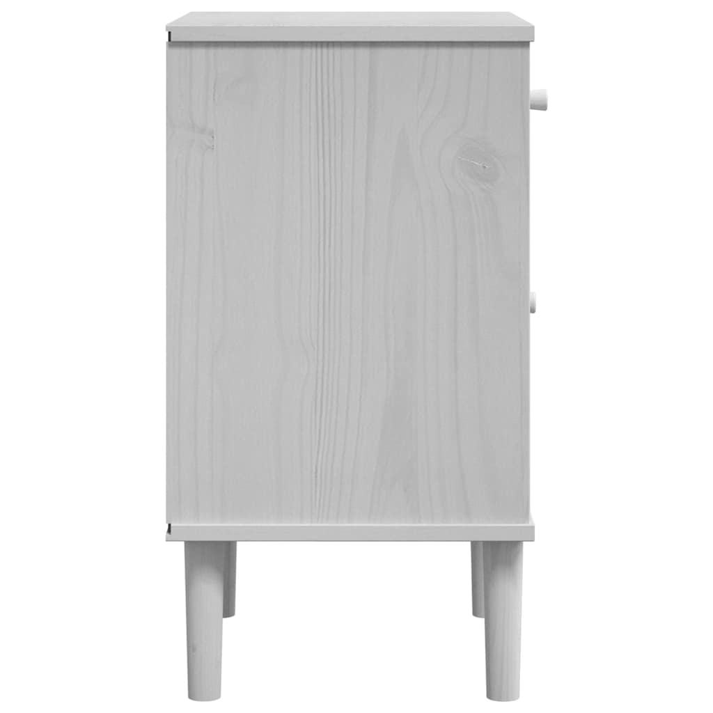 sengebord SENJA rattanlook 40x35x65 cm massivt fyrretræ hvid