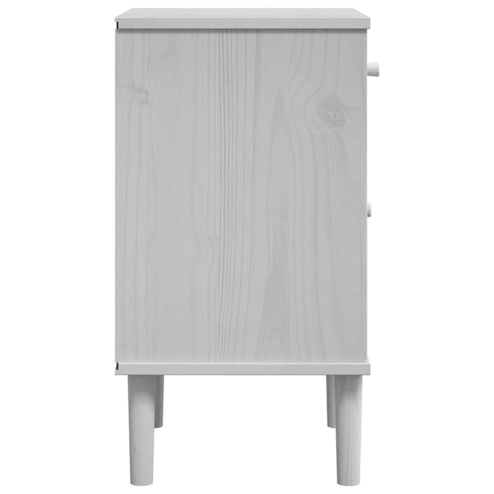 sengebord SENJA rattanlook 40x35x65 cm massivt fyrretræ hvid