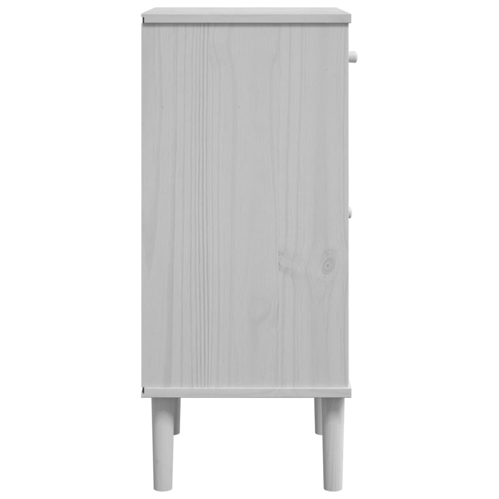 sengebord SENJA rattanlook 40x35x80 cm massivt fyrretræ hvid