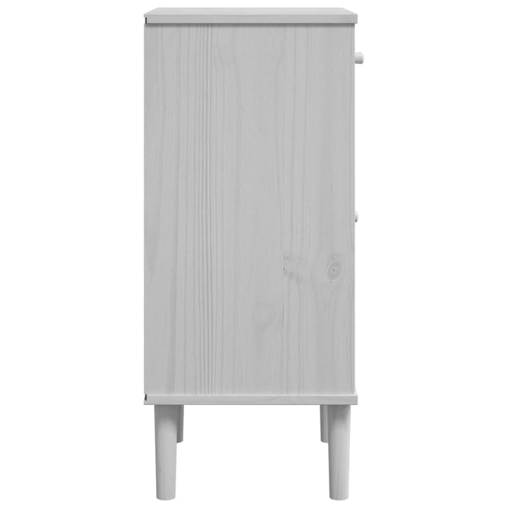 sengebord SENJA rattanlook 40x35x80 cm massivt fyrretræ hvid