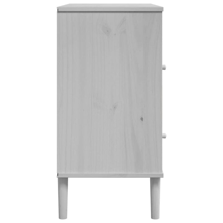 skænk SENJA 80x40x80 cm rattan-look massivt fyrretræ hvid