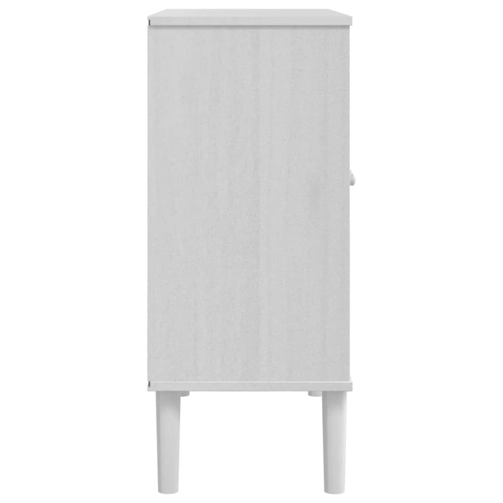 skænk SENJA 80x35x80 cm rattan-look massivt fyrretræ hvid