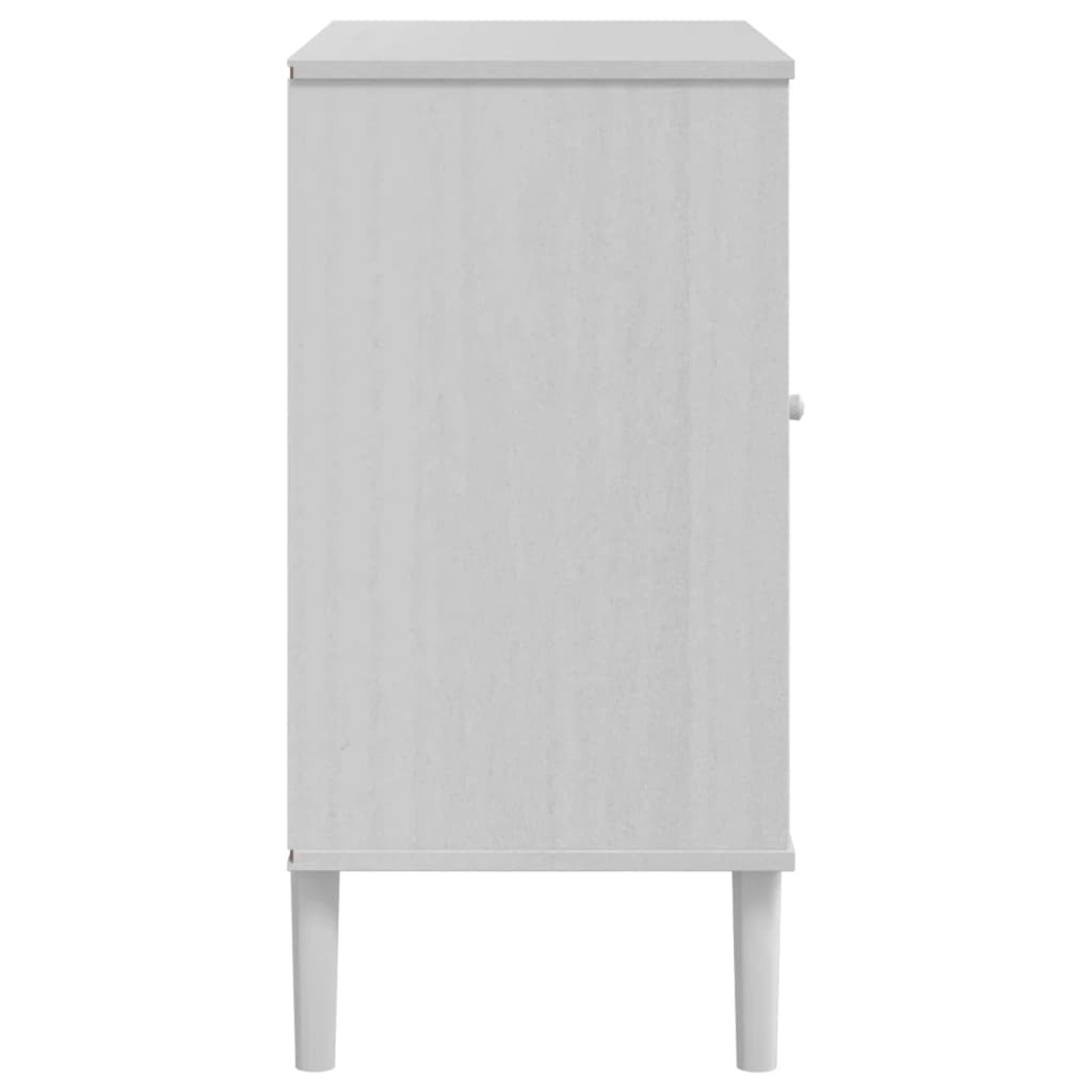 skænk SENJA 80x40x80 cm rattan-look massivt fyrretræ hvid