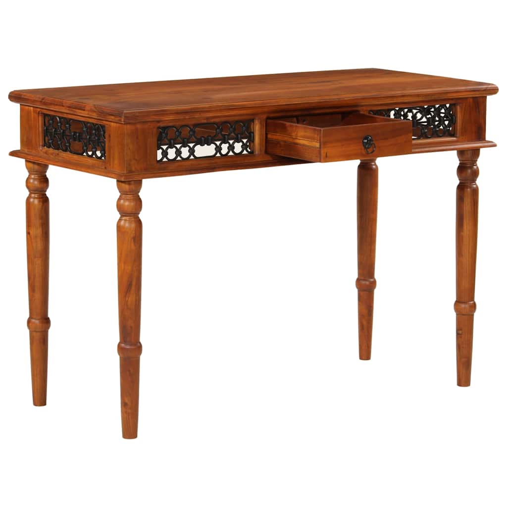 skrivebord med skuffe 110x50x76 cm massivt akacietræ