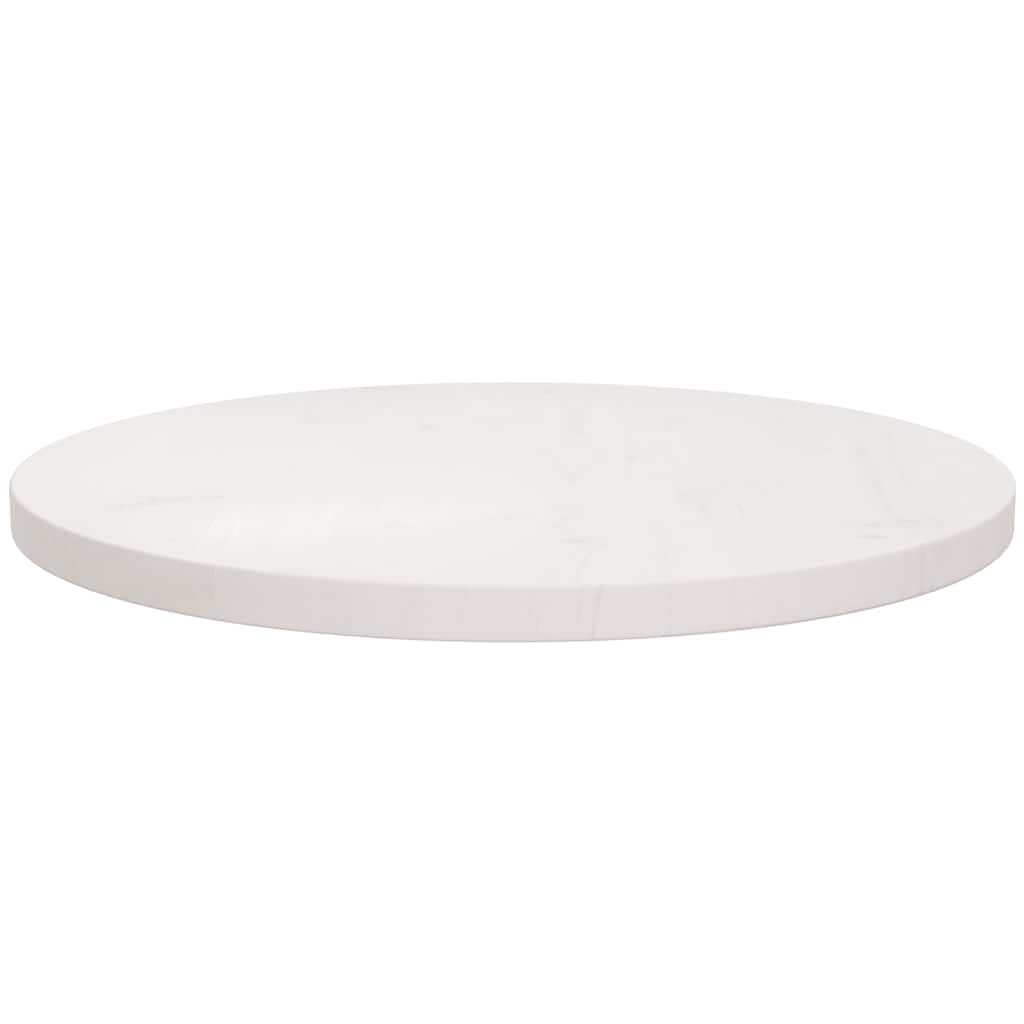 bordplade Ø50x3 cm rund massivt fyrretræ hvid