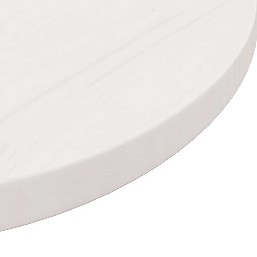 bordplade Ø50x3 cm rund massivt fyrretræ hvid