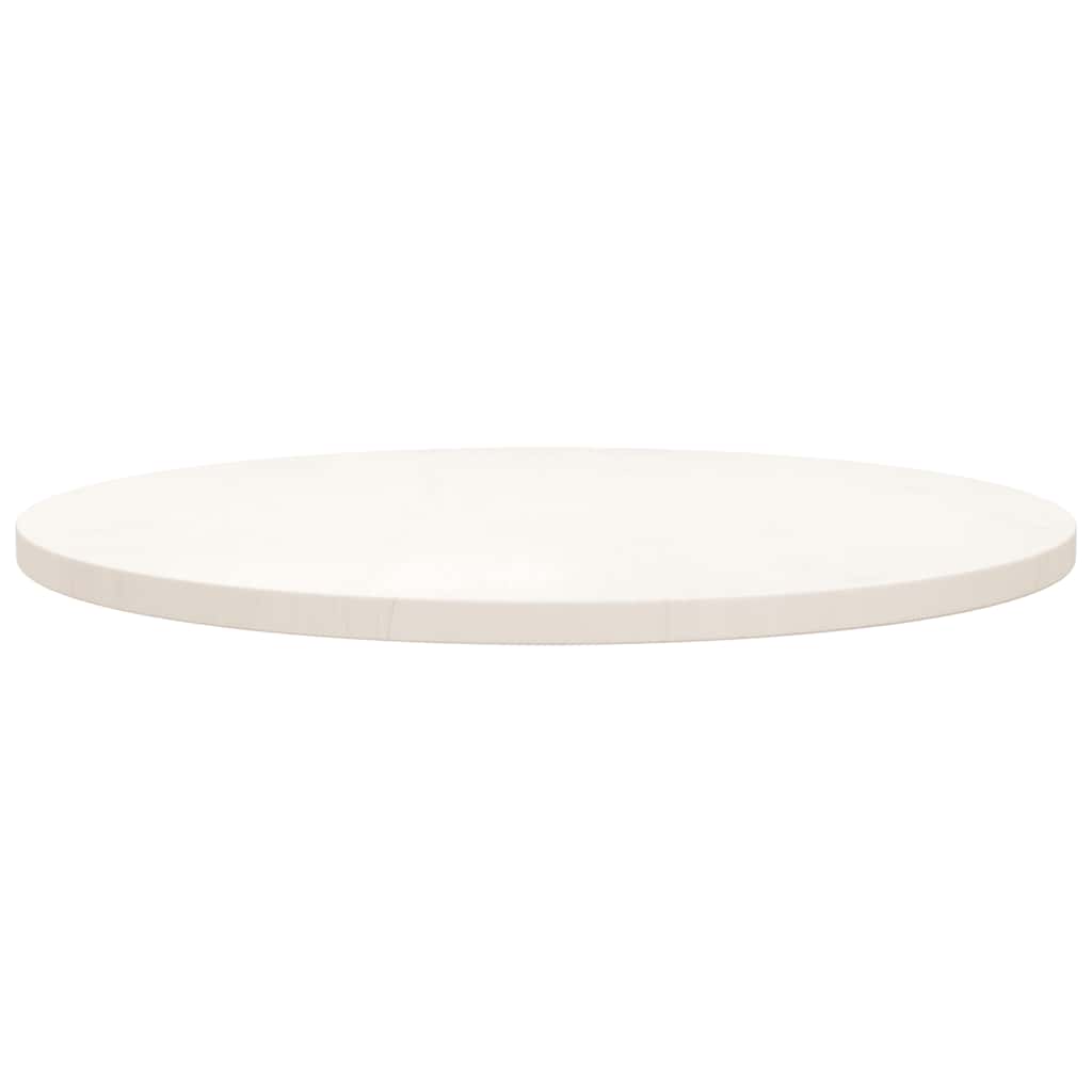 bordplade Ø70x3 cm rund massivt fyrretræ hvid