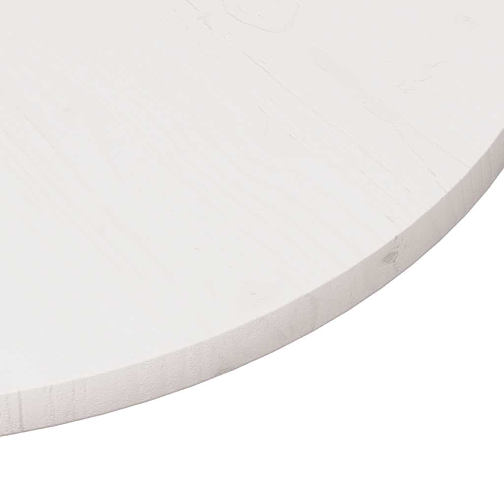 bordplade Ø80x3 cm rundt massivt fyrretræ hvid